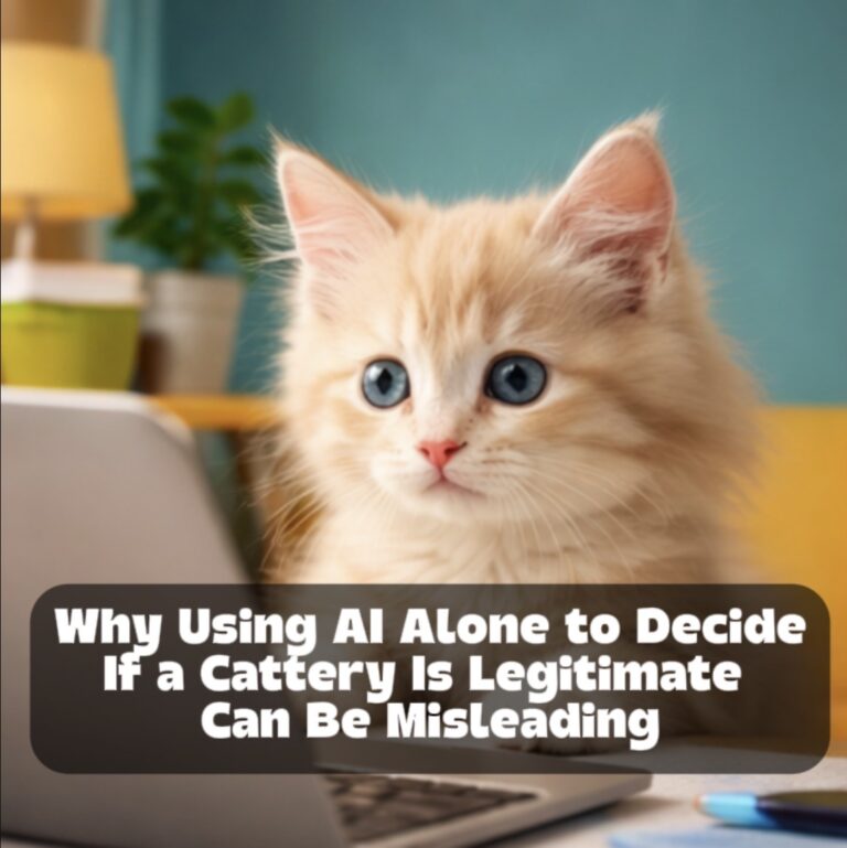 Maine Coon kitten representing why AI summaries can be misleading when researching breeders